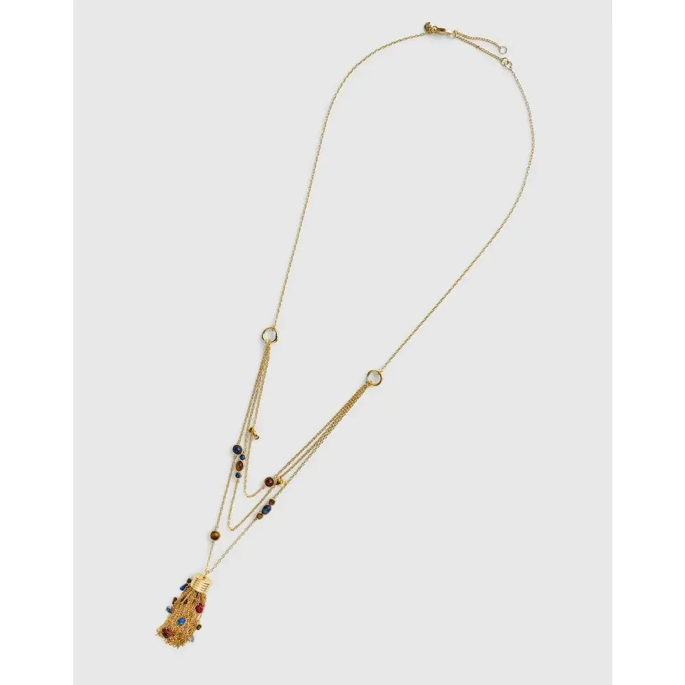 Madewell Womens Semiprecious Tassel Pendant Layered Necklace One Size NWT - Picture 5 of 12